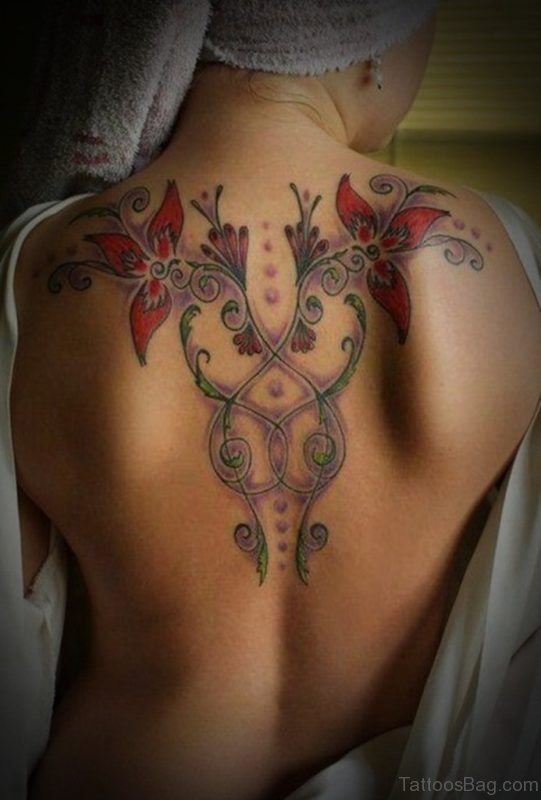 Gorgeous Tribal Flower Tattoo