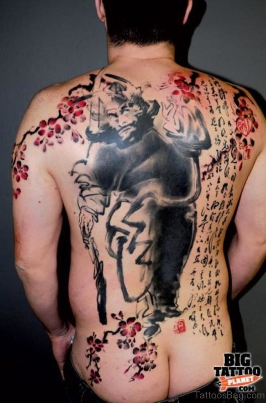 Graceful Horror Tattoo On Back