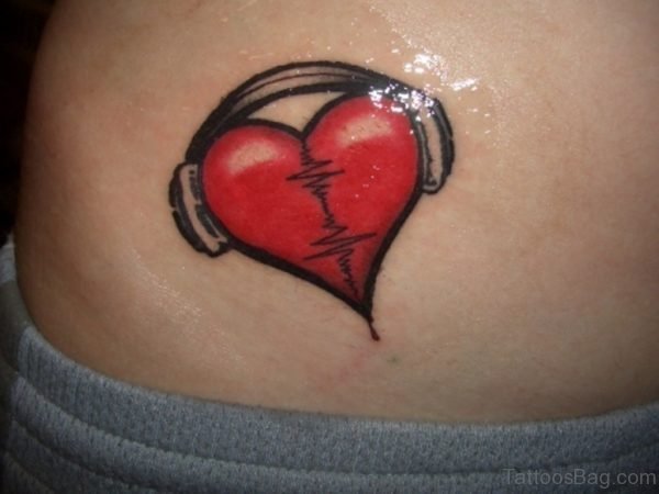 Graceful Love Heart Tattoo