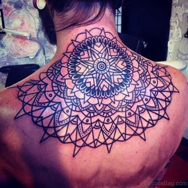 Graceful Mandala Tattoo On Back