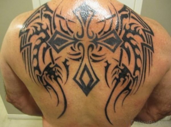 Graceful Tribal Cross Tattoo