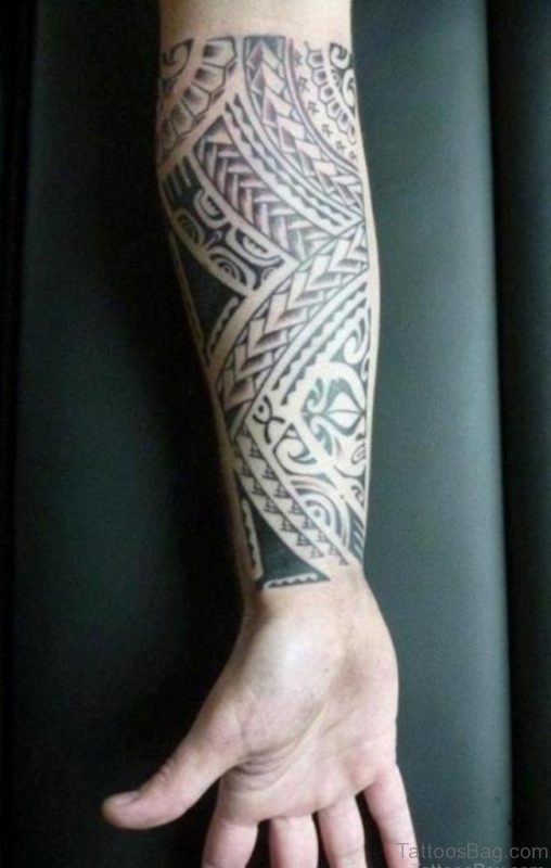 Graceful Tribal Tattoo Design On Wrist