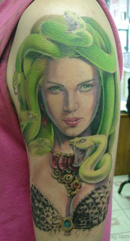 Green Medusa Tattoo Design