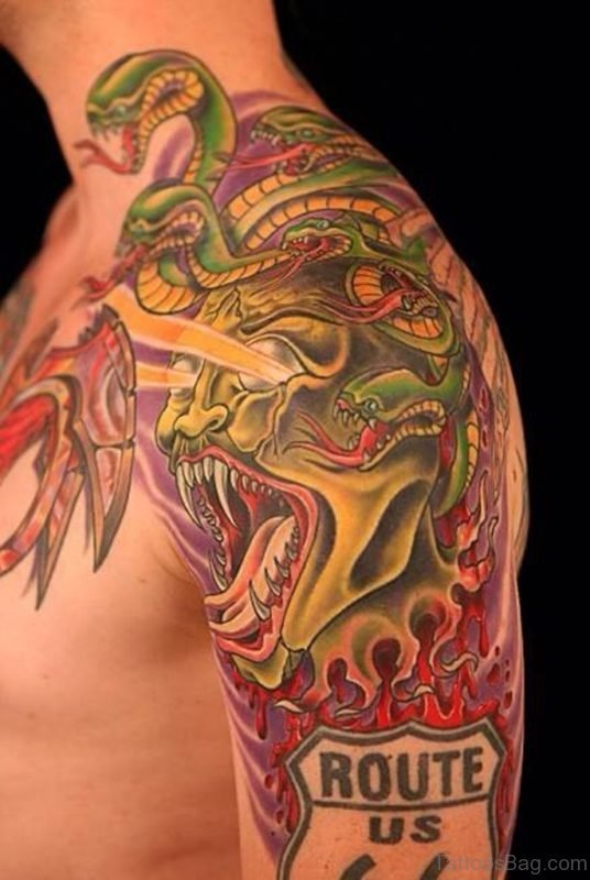 Green  Medusa Tattoo