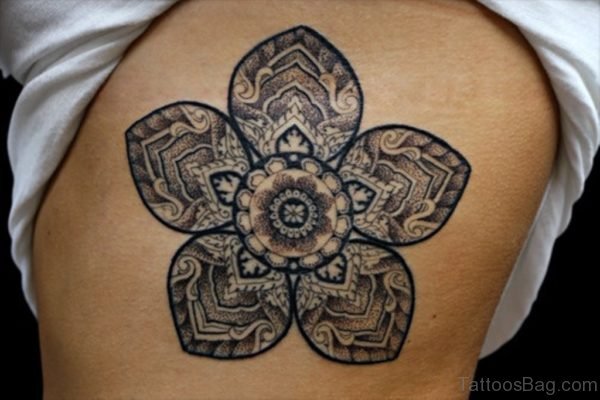 Grey Flower Mandala Tattoo
