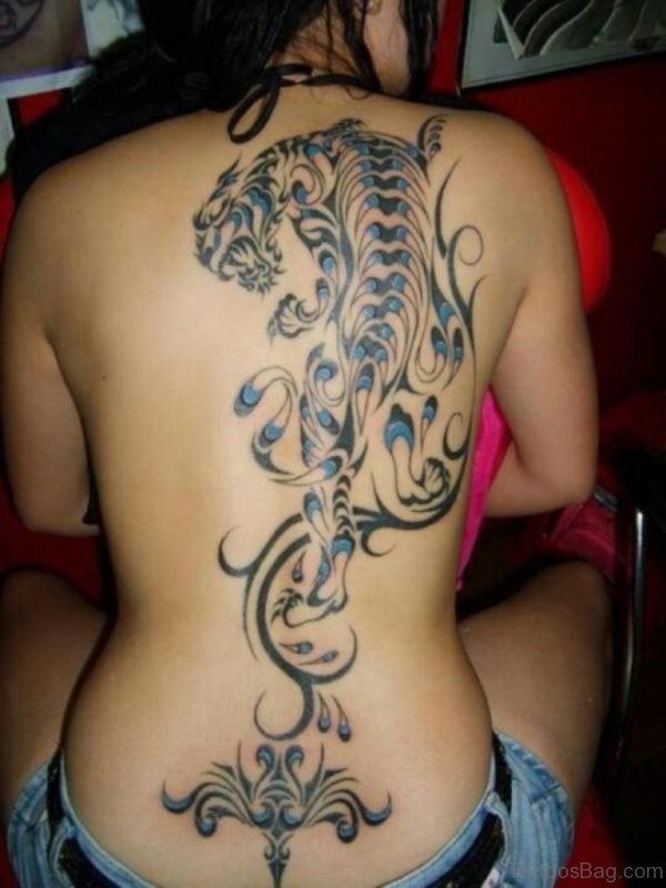Grey Inked Tiger Tattoo