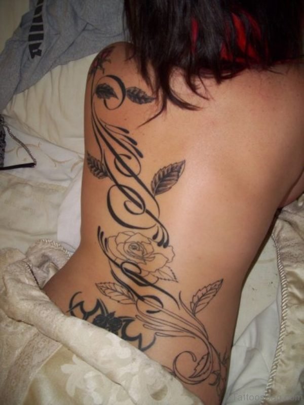Grey Leaves Tattoo
