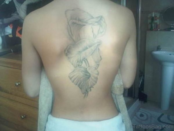 Lily Flower Tattoo On Back 0