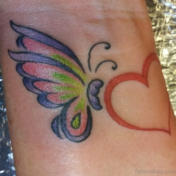 Heart And Butterfly Tattoo