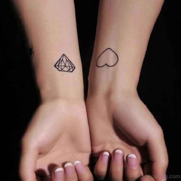 Heart And Diamond Tattoo