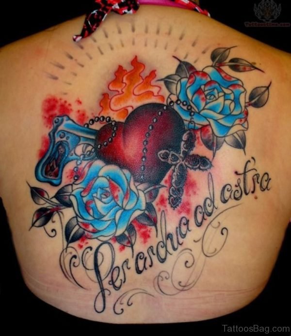 Heart And Flower Tattoo