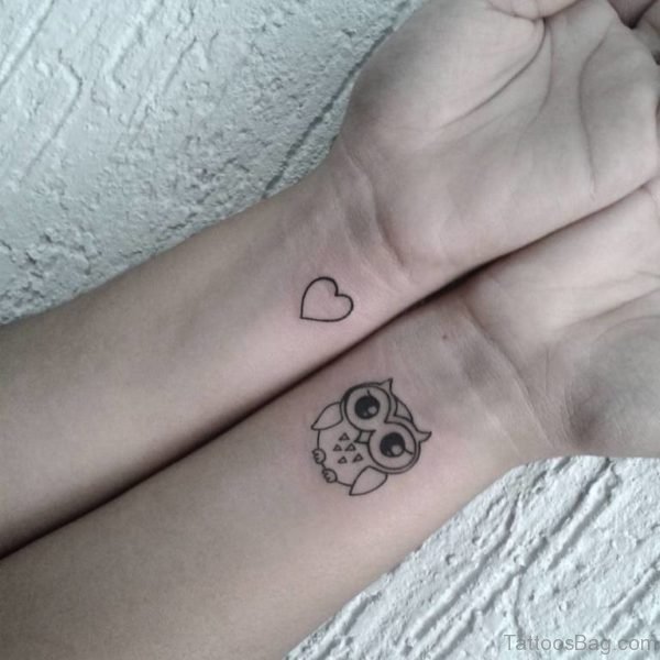 Heart And Owl Tattoo