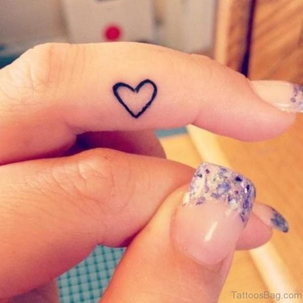 Heart Tattoo Design On Finger