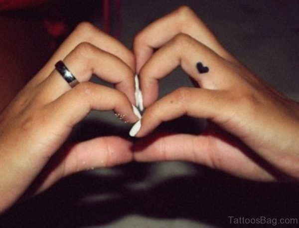 Heart Tattoo On Finger
