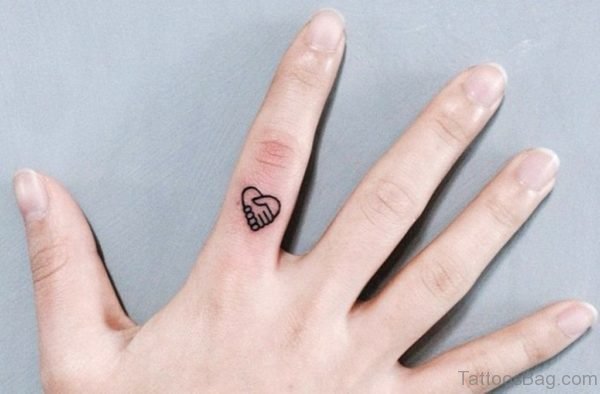 Cute Heart Tattoo On Finger