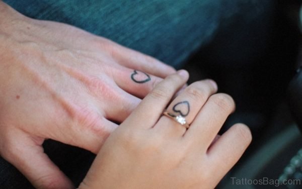 Heart Tattoo On Ring Finger