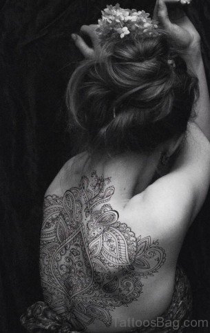 Henna Tattoo On Girl Back