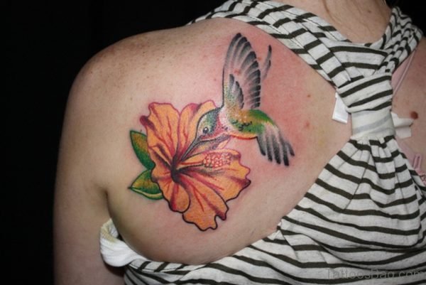 Hibiscus And Hummingbird Tattoo