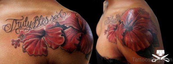 Hibiscus Shoulder Tattoo
