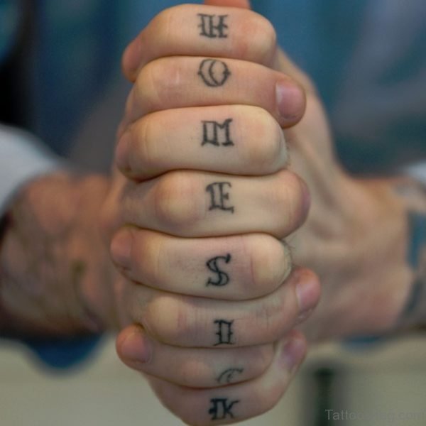 Homesick knuckle Tattoo On Finger