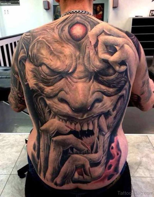Horror Tattoo On Full Back