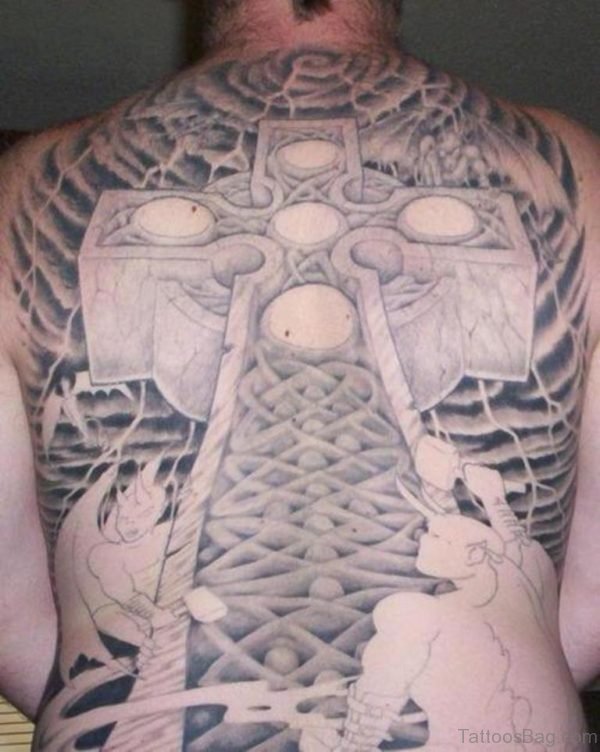 Huge Celtic Cross Tattoo
