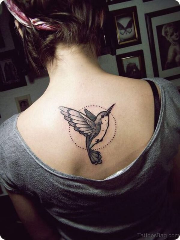 Hummingbird Tattoo Design On Back
