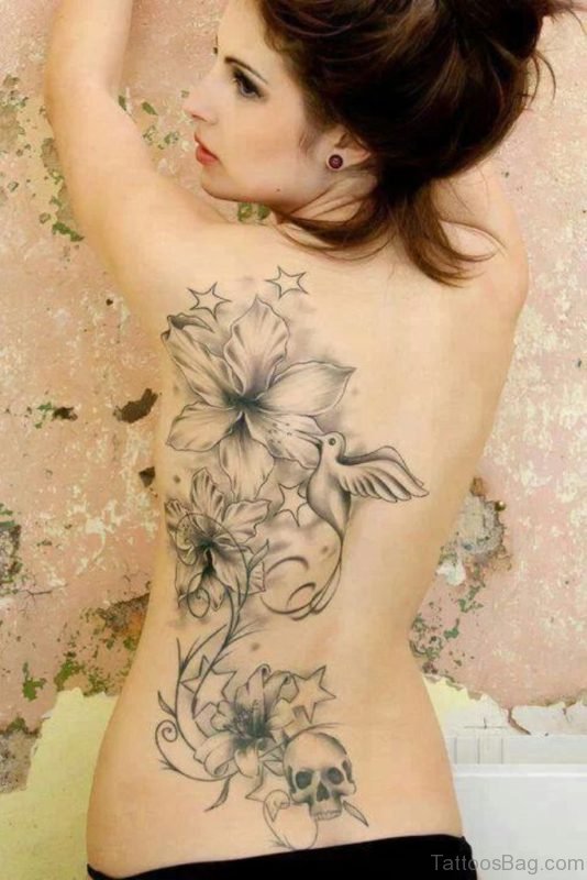 Hummingbird Tattoo On Back