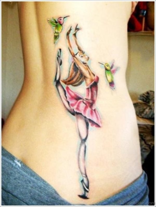 Hummingbird Tattoo On Lower Back