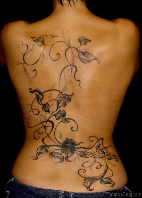 Impressive Leafs Tattoo On Lower Back