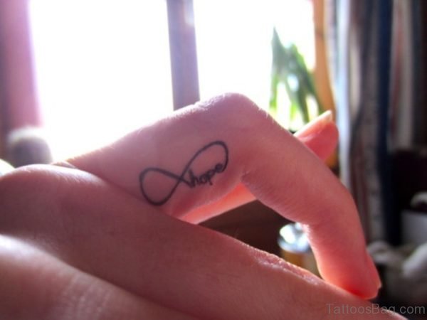 Infinity Hope Finger Tattoo