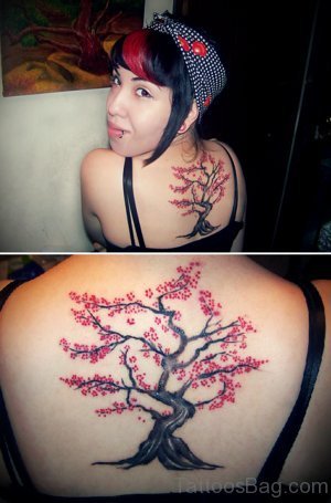 Japanese Cherry Blossom Tree Tattoo Design