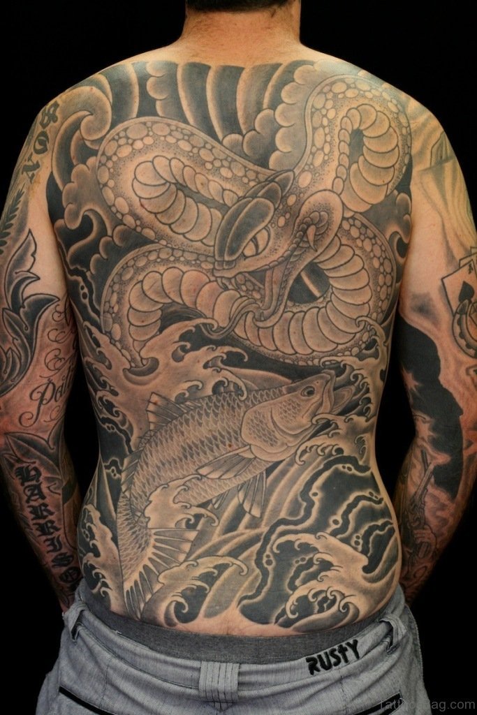 Japanese Snake Tattoo