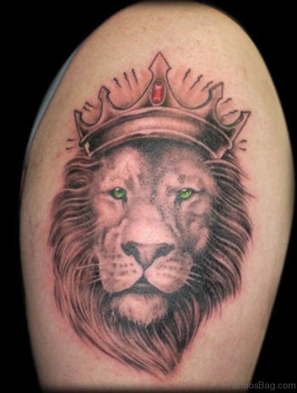 King Lion Shoulder Tattoo