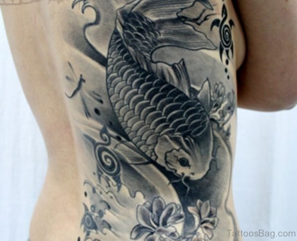 Koi Fish Tattoo On Back