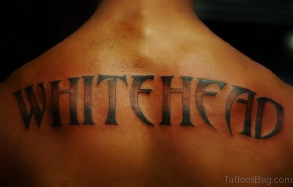 Large Name Tattoo On Back