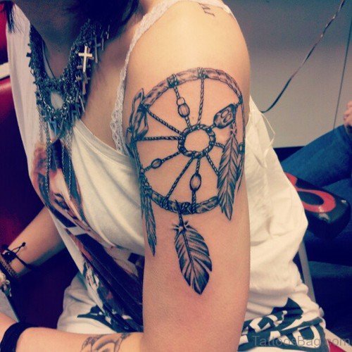 Leaves Dream Catcher Tattoo