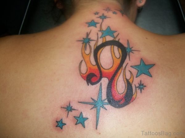 Leo Sign And Stars Tattoo