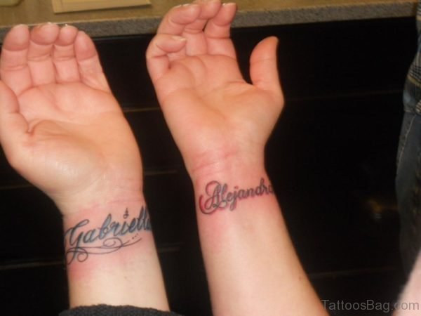 Letter Tattoo Design On Wrist