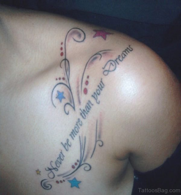Lettering And Stars Tattoo