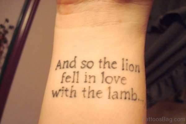 Lettering Tattoo Design On Wrist