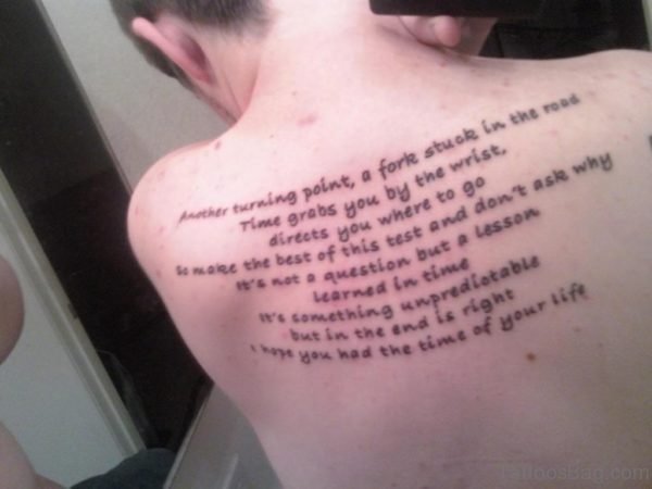 Lettering Tattoo On Back