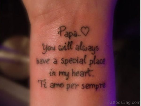 Lettering Tattoo On Wrist
