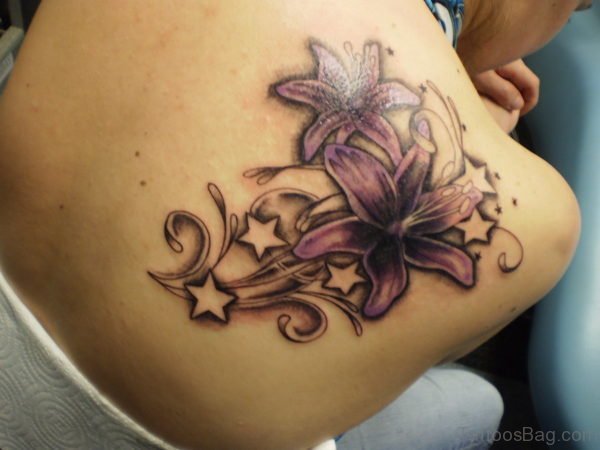 Lily ANd Star Tattoo Design