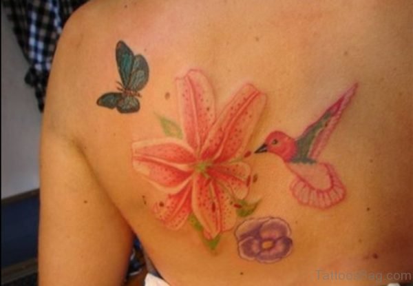 Lily And Hummingbird Tattoo