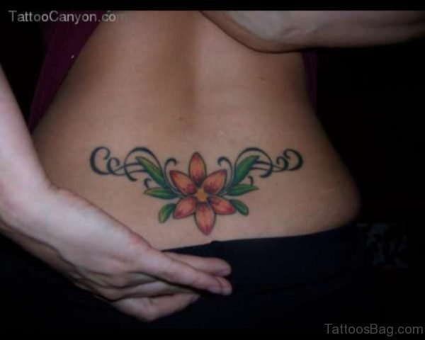 Lily Tattoo On Lower Back