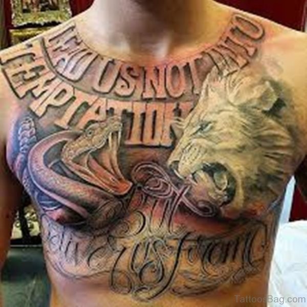Lion And Snake Tattoo