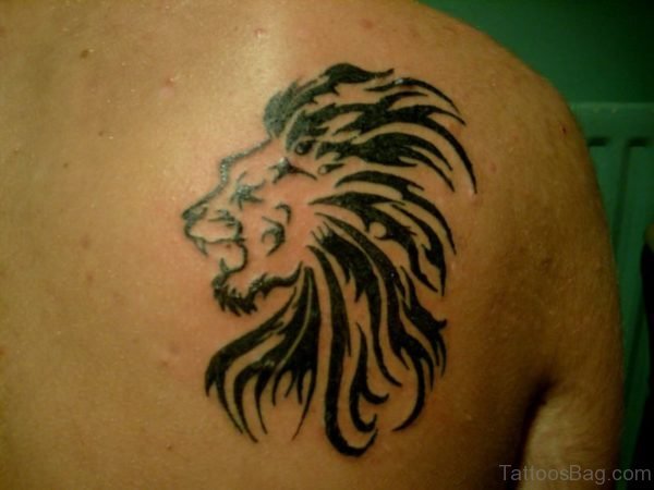 Lion Tribal Shoulder Tattoo