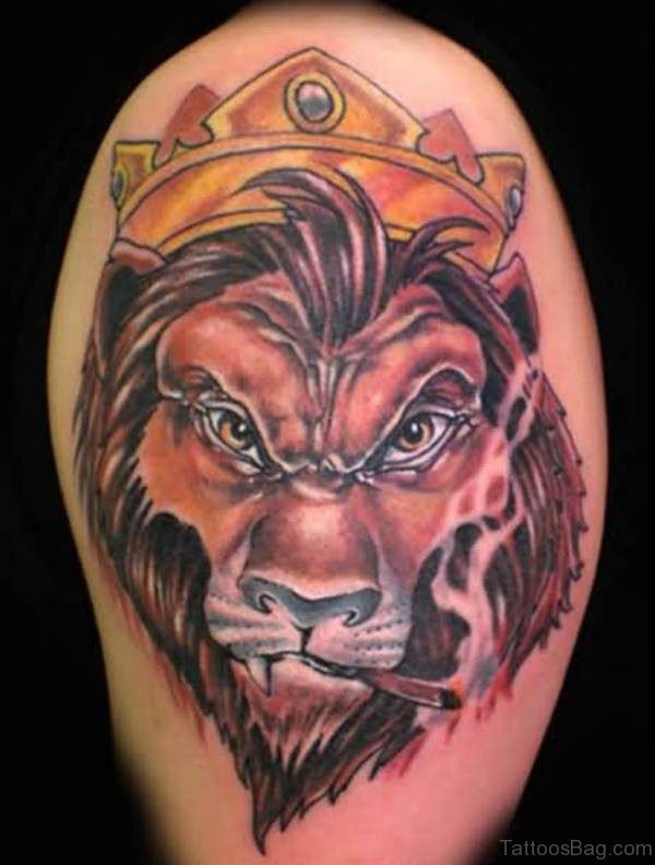 Lion With Crown Tattoo