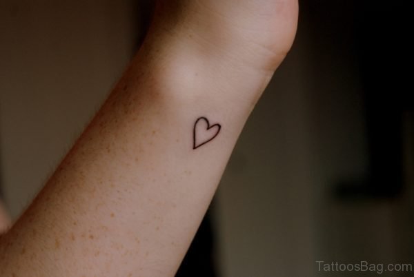 Little Heart Tattoo On Wrist